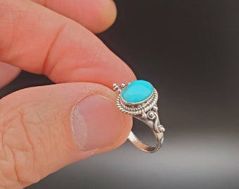 Blue CZ Solitaire Engagement Ring .925 Sterling Silver Band Sizes 4-10