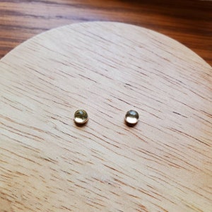 4mm Tiny Citrine Post Earrings | Tiny Stud Earrings | Small Citrine Posts | Small Sterling Silver Posts | Light Yellow Gemstone | Cartilage