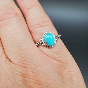 Turquoise Dainty Octagon Ring main image 0