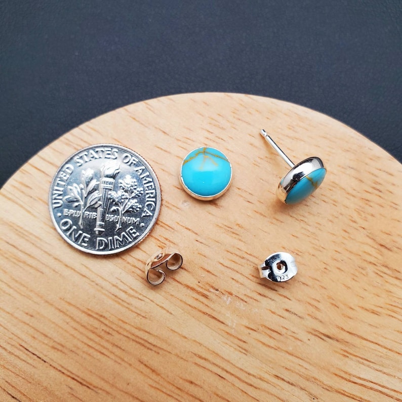 8mm Turquoise Stud Earrings Turquoise Post Earrings Etsy
