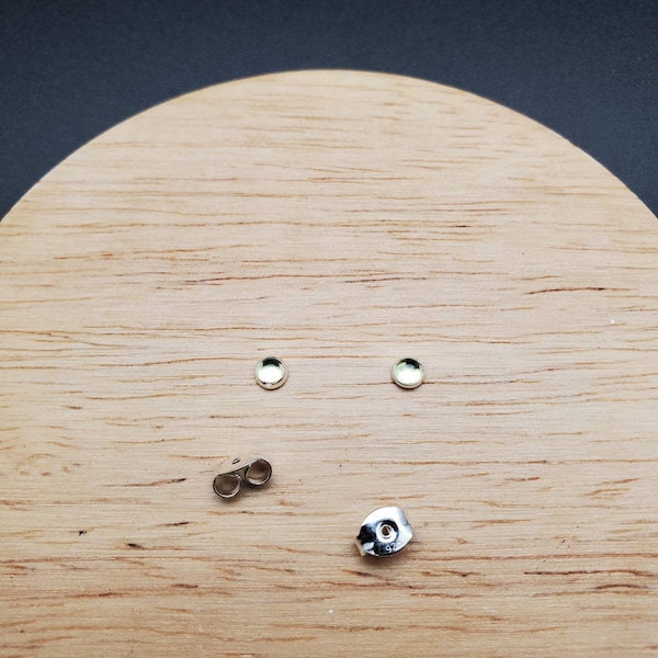 Dainty 3mm Tiny Green Peridot Post Earrings | Super Small Sterling Silver Stud Earrings | Sterling Silver Peridot Posts | Tiny stone Studs