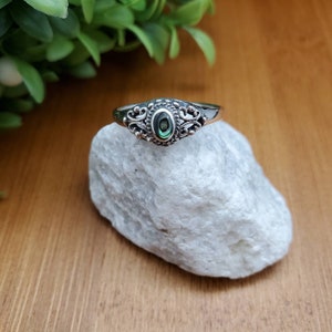 Ring #SDR25 | Small Abalone Ring | Everyday Ring | Sterling Silver Abalone Shell Ring | Lovely Ring | Dainty Boho Ring | Gifts Ideas For Her