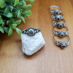 Ring #SDR16 | Small Abalone Ring | Everyday Ring | Sterling Silver Abalone Shell Ring | Lovely Ring | Dainty Boho Ring | Gifts Ideas For Her
