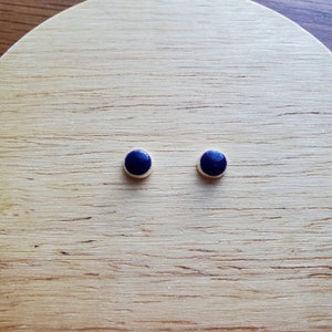 5mm Blue Lapis Stud Earrings | Sterling Silver Lapis Lazuli Jewelry | Dainty Blue Studs | Small Lapis Post Earrings | Tiny Lapis Earrings