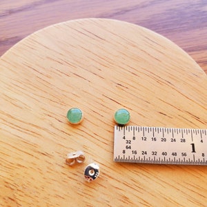 5mm Aventurine Post Earrings | Aventurine Stud Earrings | Small Silver Post Earrings | Sterling Silver Aventurine Jewelry | Dainty Earrings