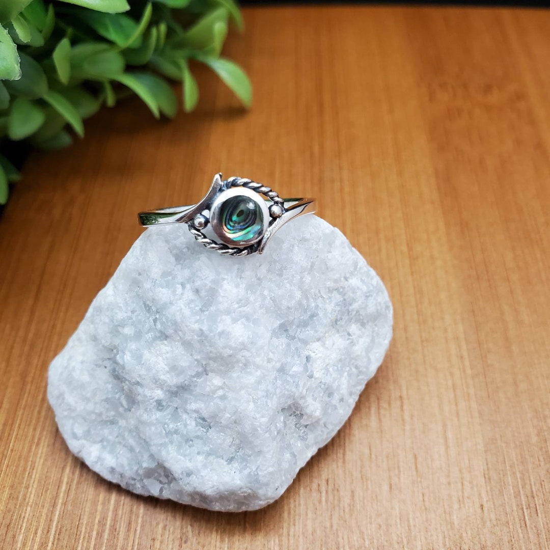 Ring #SDR22 | Small Abalone Ring | Everyday Ring | Sterling Silver ...
