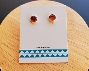 Dainty 5mm Amber Stud Earrings | Sterling Silver Yellow Amber Studs | Amber Jewelry | Silver Post Earrings | Everyday Earrings | Amber Posts