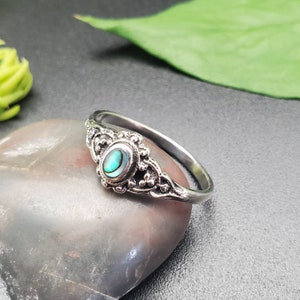 Ring #R21 Small Abalone Ring | Everyday Ring | Dainty Abalone Shell Ring | Simple Ring | Small Silver Ring | 925 Sterling Silver Inlay Ring