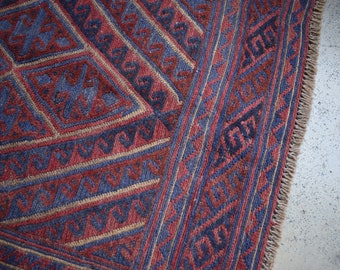 3'9x 3'10 ft  Size Stunning Mishwani Carpet Kilim Mixed Weave Herat Afghan Rug,Persian kilim rug