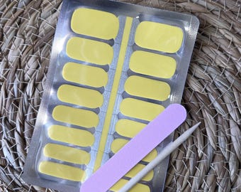 Lemon Yellow Nail Polish Wraps