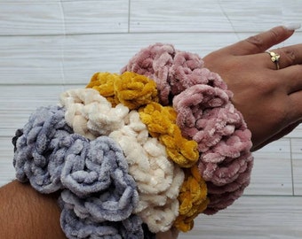 Scrunchies de ganchillo, Lazos y elásticos para el cabello, Accesorios y bandas para el cabello, Regalo para niñas