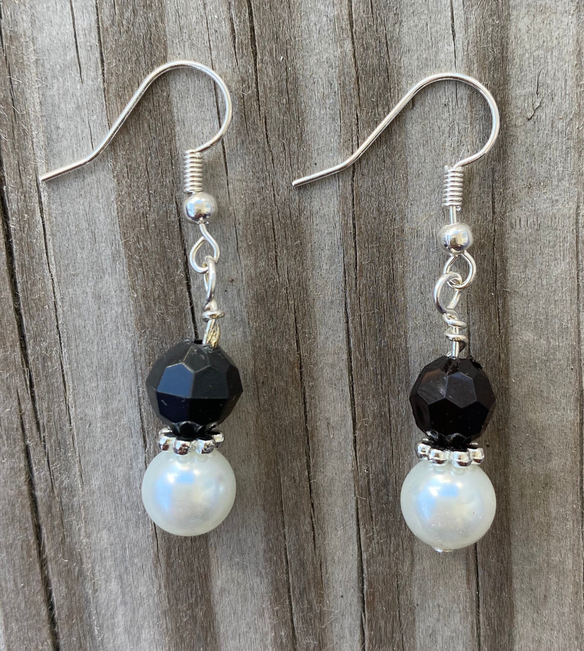 Black Pearl Earrings Etsy