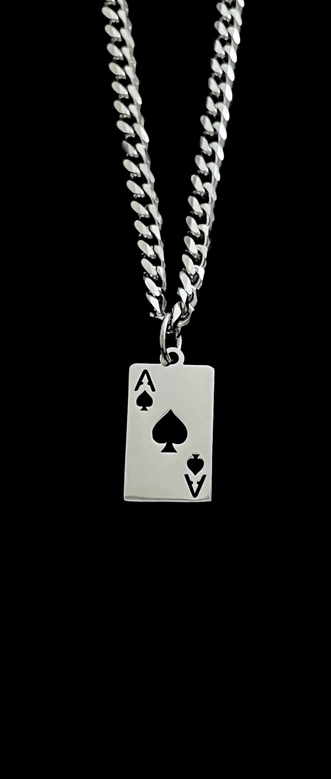 Playing Card Necklace, Ace of Spade Necklace, Poker Necklace