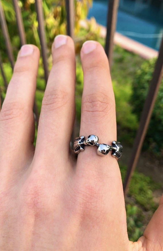 Stainless steel gothic rings clearance