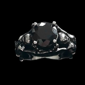 Skull Ring, Skeleton Ring, Gem Ring, Men’s Ring, Stainless Steel, Streetwear Ring, Women’s Ring Ring, Streetwear Jewelry, Crystal Ring