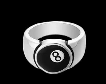 8 Ball Ring, Signet Ring, Streetwear Ring, Stainless Steel Ring, Men’s Ring, Women’s Ring, Fashion Jewelry