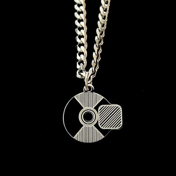 CD Necklace, Album Necklace, Custom Necklace, Streetwear Necklace, Hip Hop Necklace, Stainless Steel, Women’s Necklace, Chain