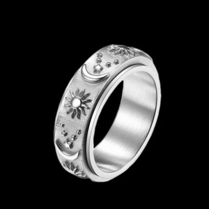 Spinner Ring, Sun Ring, Moon Ring, Stars Ring, Women’s Ring, Men’s Ring, Stainless Steel, Streetwear Ring, Streetwear Jewelry