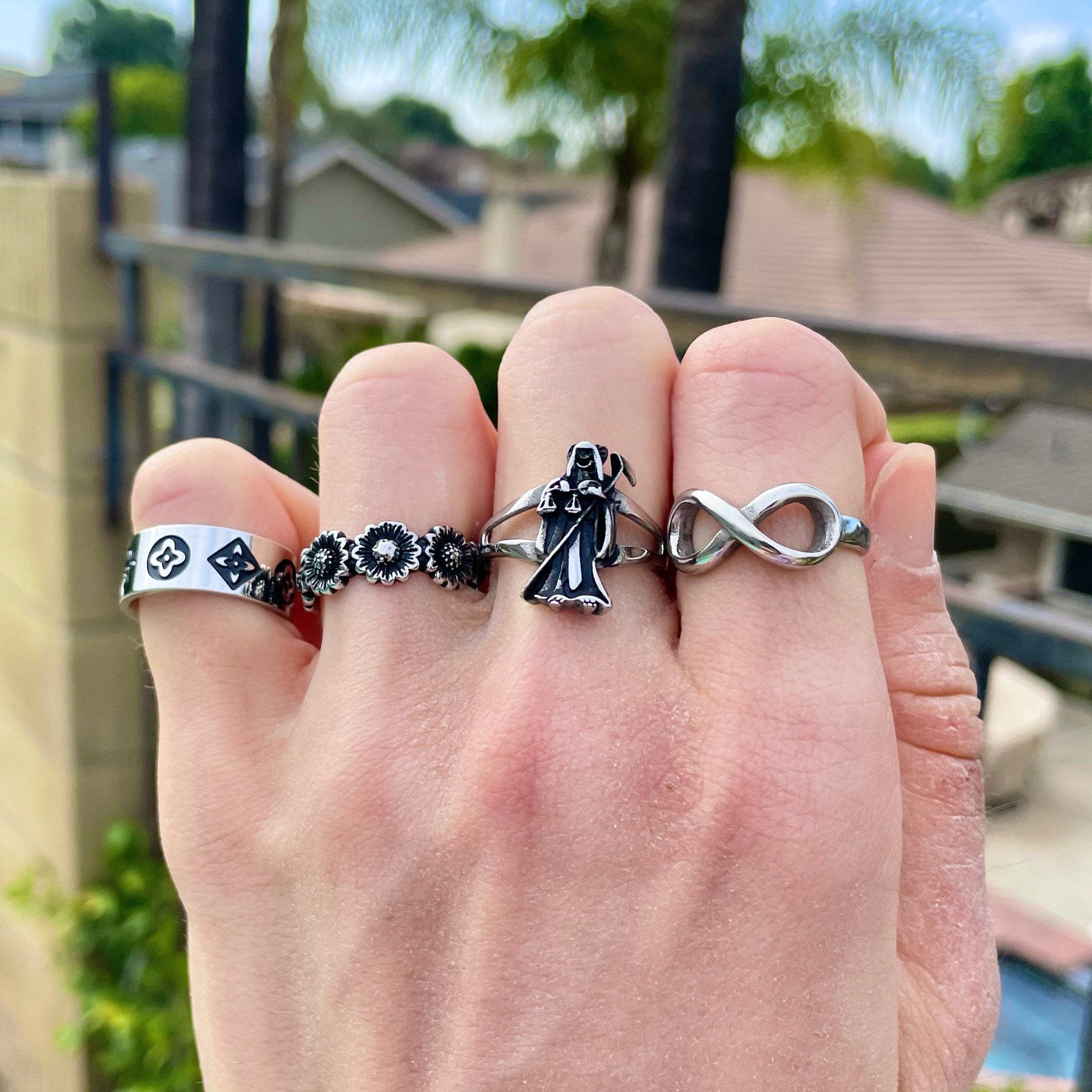 Reaper Ring Skeleton Ring Skull Ring Mens Ring Stainless - Etsy