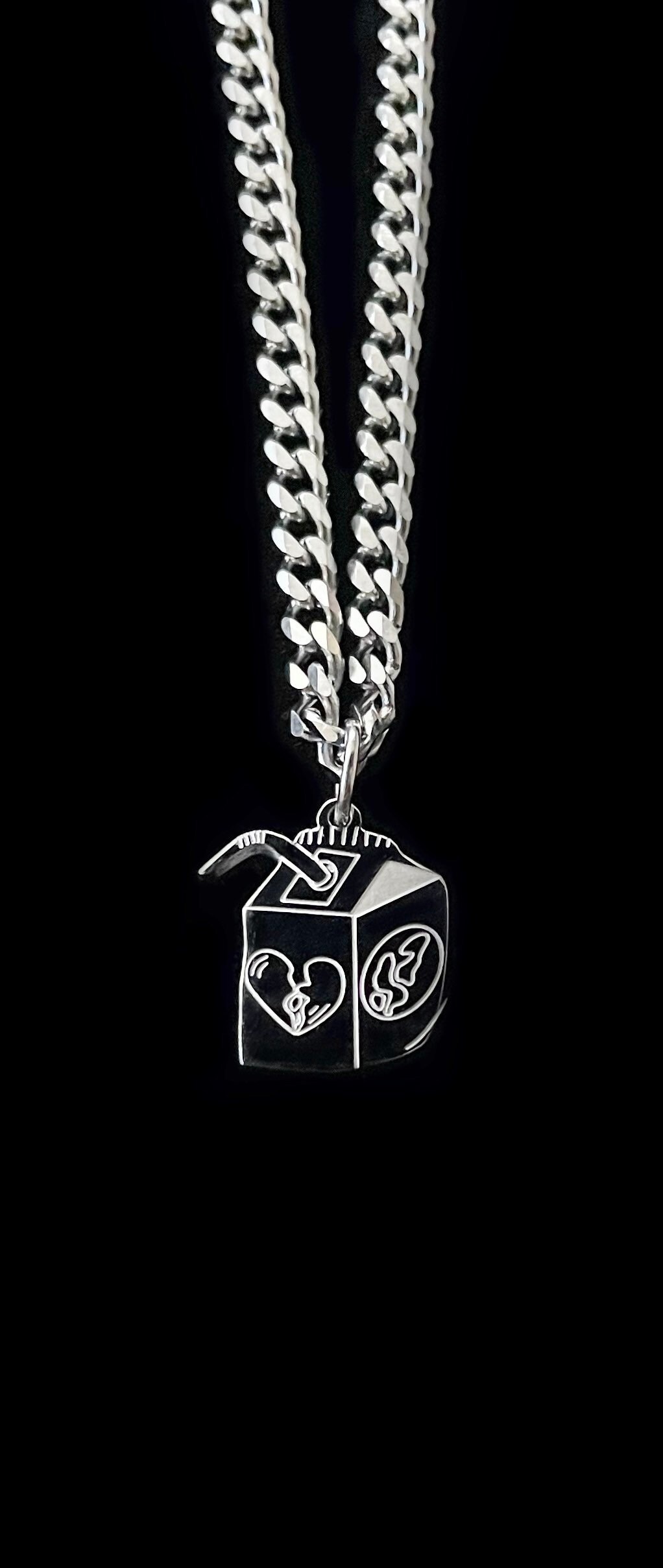 Juice Box Necklace Hip Hop Necklace Streetwear Necklace Etsy