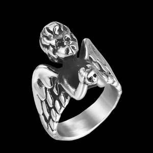 Angel Ring, Skull Ring, Streetwear Ring, Mens’s Ring, Punk Jewelry, Stainless Steel Ring, Vintage Jewelry, Women’s Ring, Jewelry
