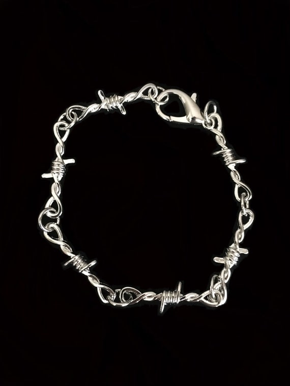 Buy Barb Wire Bracelet, Single Barb, Sterling Silver Adjustable, Barbed Wire.  Online in India - Etsy