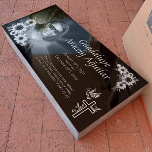 28x16x3 inch. Headstone, Tombstone, Grave Marker, People, Pets. Solid Granite, Diamond Engraved