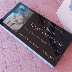 28x16x3 inch. Headstone, Tombstone, Grave Marker, People, Pets. Solid Granite, Diamond Engraved