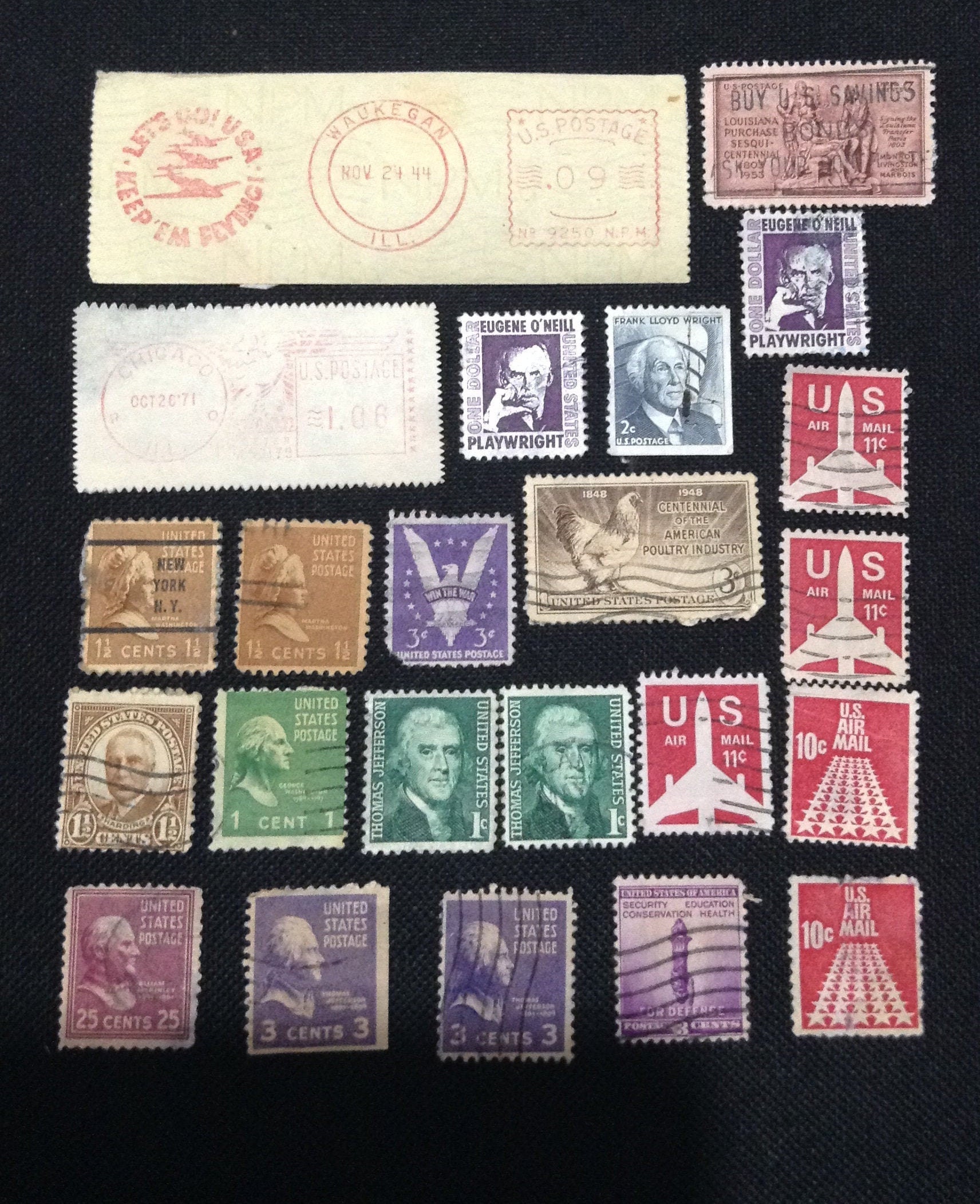 Set 23 postal stamps U.S.A. with rare stamp world war II Etsy