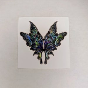 Adesivo de borboleta de fantasia mágica de vitral - Dungeons n Dragons - D&D - adesivo de vinil quadrado fosco