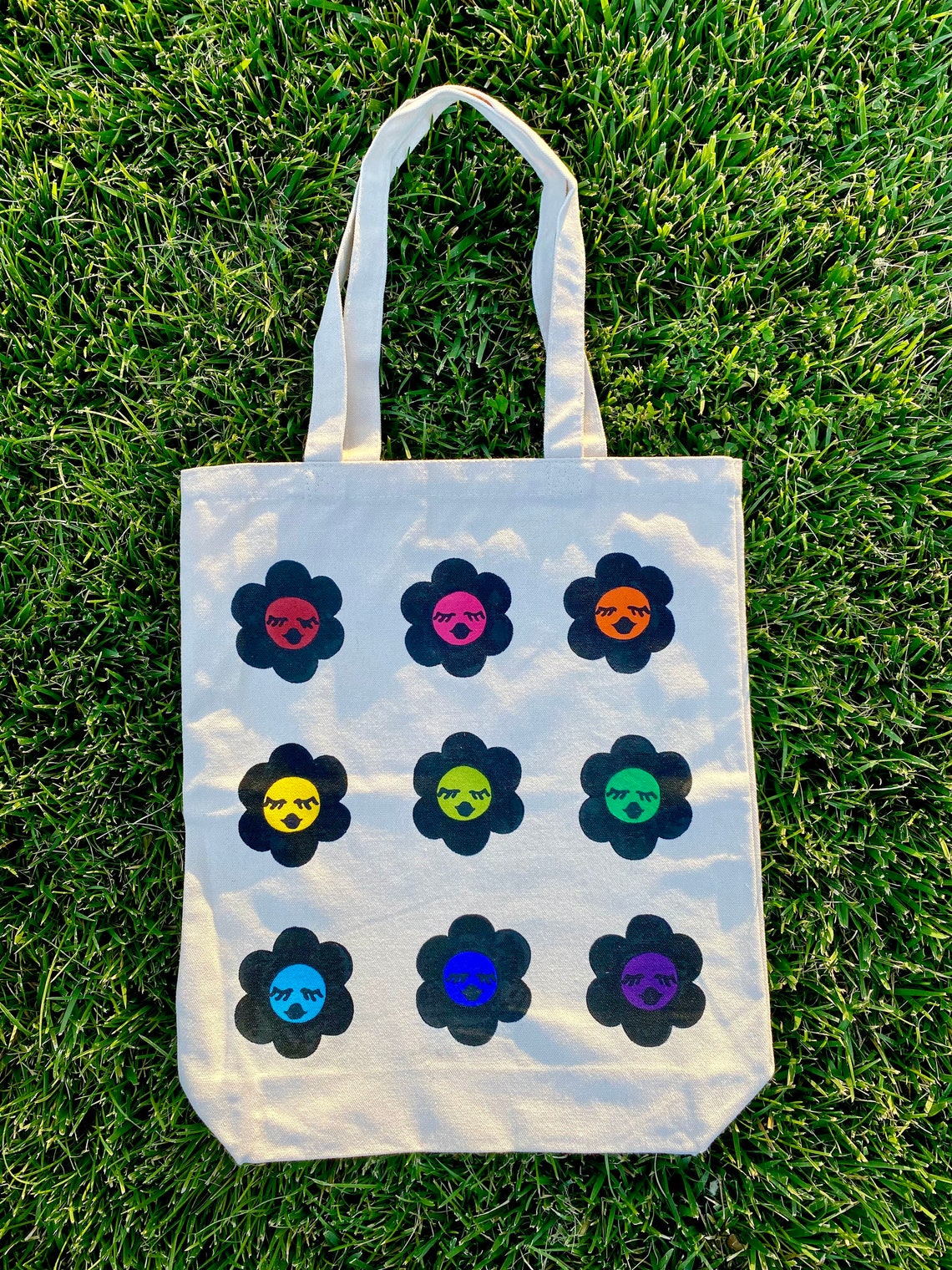 Flower Theme PRIDE Tote Bag Pride Rainbow 16x14 - Etsy