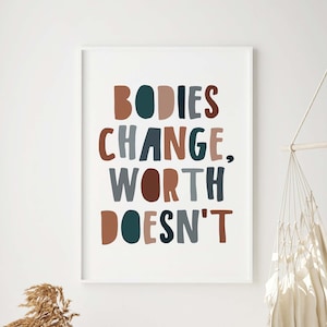 Body Positivity Wandkunst DIGITAL DOWNLOAD Boho Selbstliebe Wanddekoration Body Positivity Poster Inspirational Mental Health Wanddekoration Kunstdruck