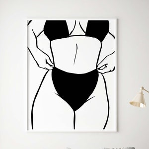 Curvy Woman Sketch Art INSTANT DOWNLOAD Body Positivity Art Wall Art Plus Size Woman Drawing Plus Size Girl Wall Art Printable Art