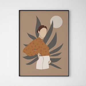 Pregnant Woman Wall Art Print New Mom Gift Art Print Printable Woman Art Pregnancy Art Print