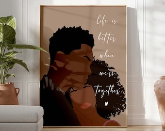 Black Couple Affirmation Wall Art INSTANT DOWNLOAD Black Love Quote Art Black Girl Art Black Man Art Anniversary Gift Poster Wedding Art