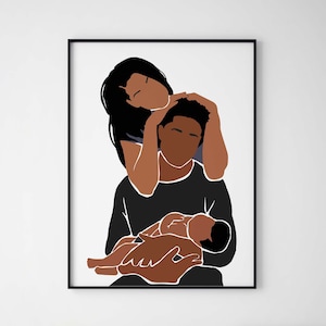 Black Family Wall Art INSTANT DOWNLOAD Husband, Wife and Child Wall Art Black Art Poster Black Lives Matter Wall Art