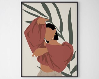Dance Like No Ones Watching Dancing Girl Boho Wall Art INSTANT DOWNLOAD Woman with Short Hair Wall Art Carefree Girl Art Poster