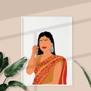Wunderschönes Indisches Mädchen Wandkunst INSTANT DOWNLOAD Hindu Girl Art printable Printable Print Indisch Frau Wandkunst Hindu Frau Poster Indischer Kunstdruck