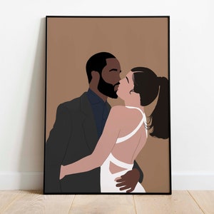Boho Gemischtes Paar Schlafzimmer Wand kunst druckbares Poster Biracial Paar Kunstdruck Interracial Paar Home Decor Geschenk Kunst SOFORT DOWNLOAD