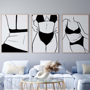 Set of 3 Body Positivity Art INSTANT DOWNLOAD Curvy Woman Art Wall Art Plus Size Woman Wall Art Printable Art