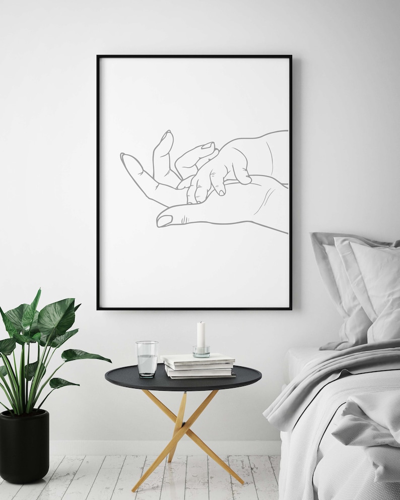 Mom and Baby Line Art Printable Poster New Mom and Baby Wall Etsy