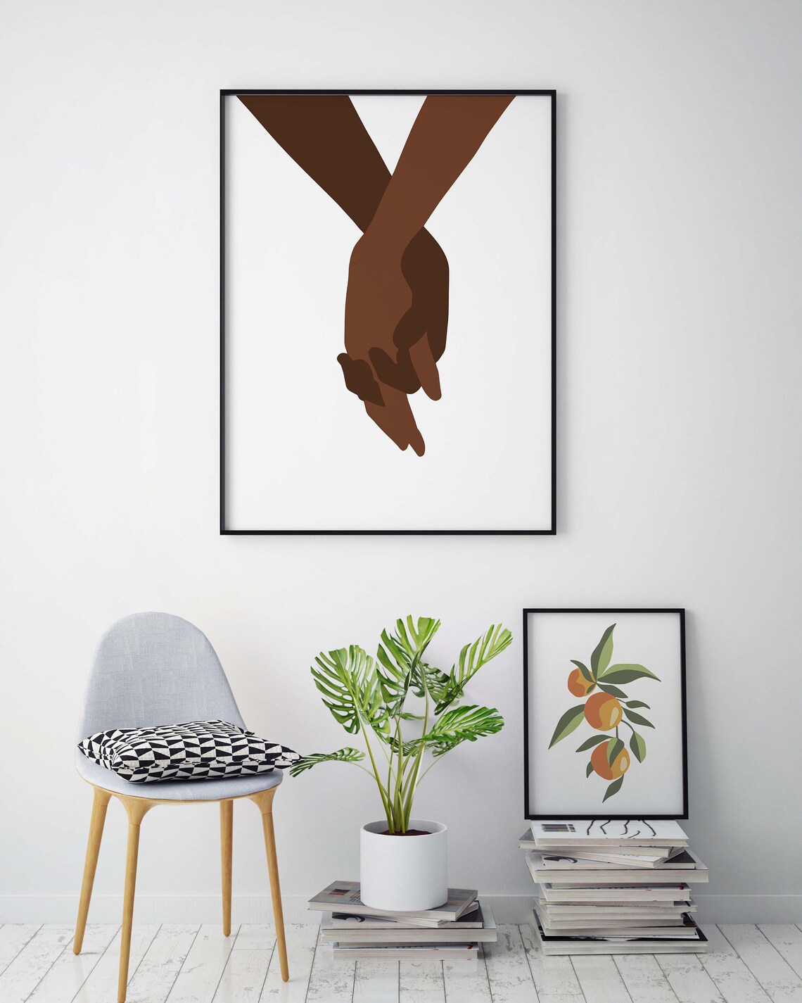 Black Couple Holding Hands Wall Art Printable Poster Black Etsy