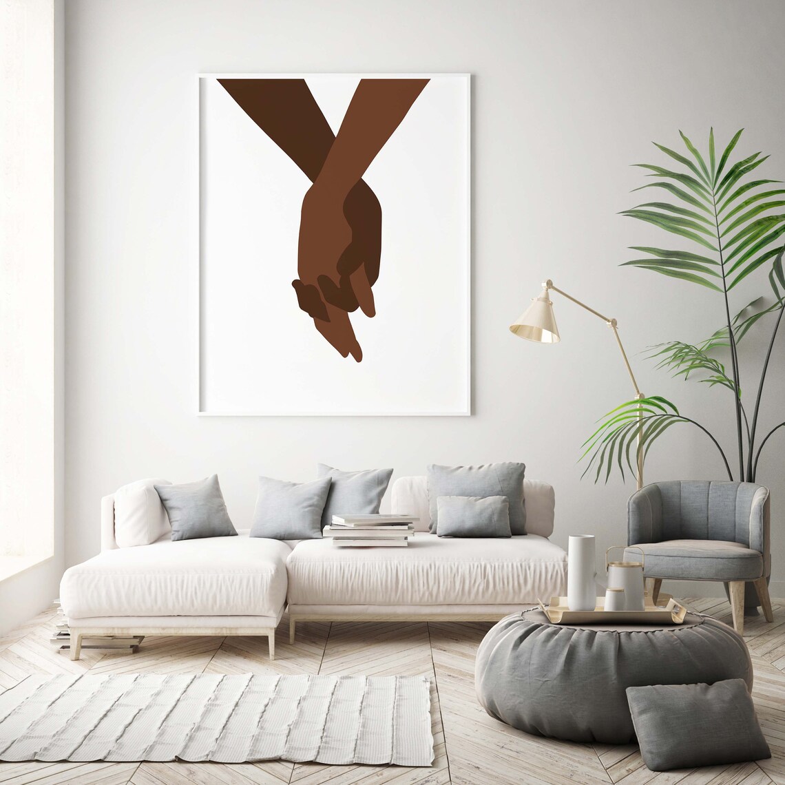 Black Couple Holding Hands Wall Art Printable Poster Black Etsy