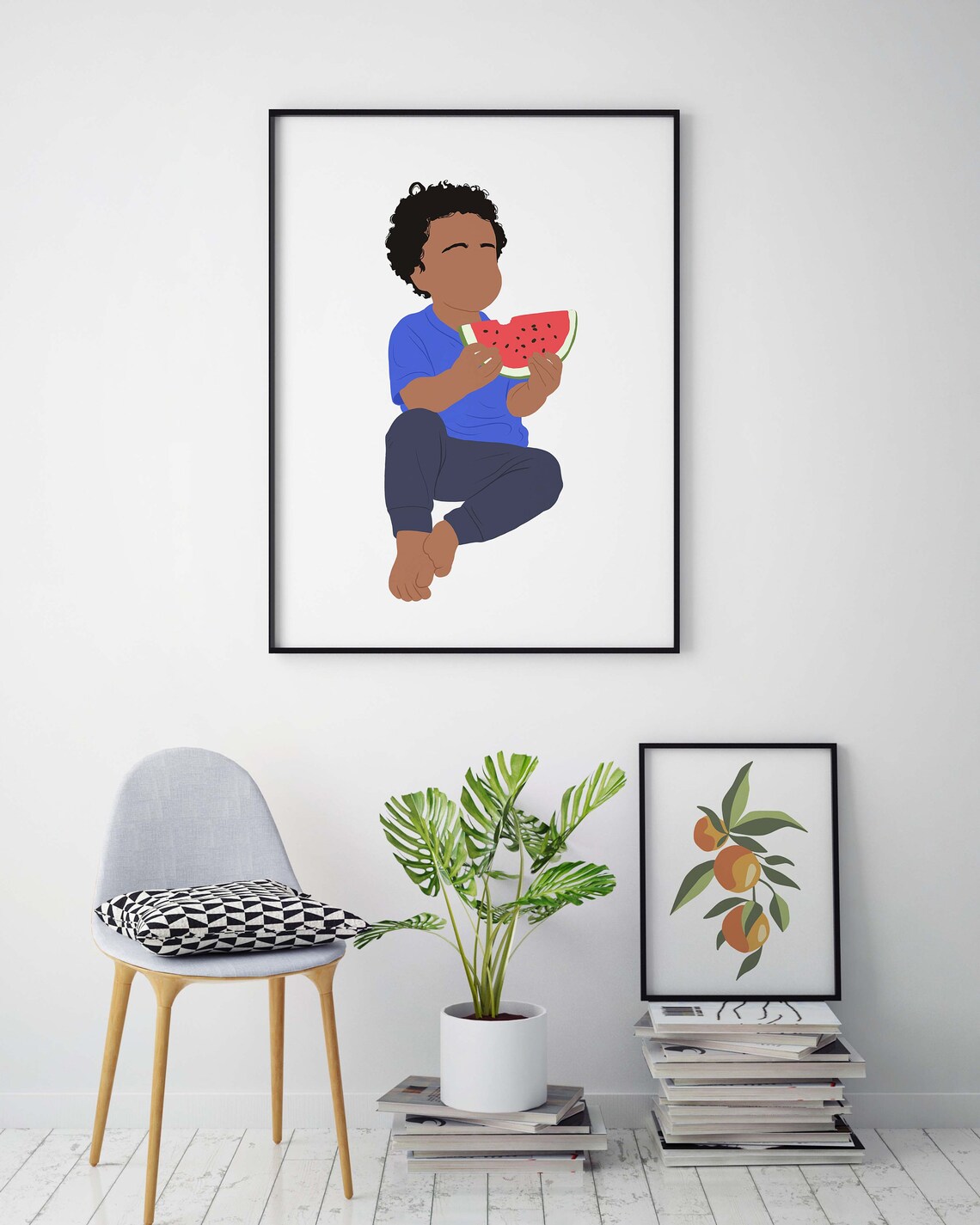 Cute Little Boy Wall Art INSTANT DOWNLOAD Brown Boy Wall Art Etsy