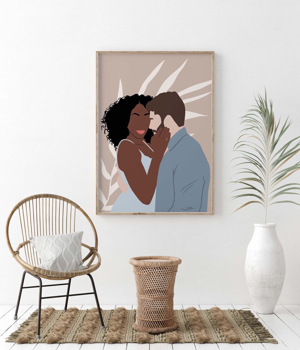 Interracial Couple Wall Art Premium Printed Poster Biracial Etsy