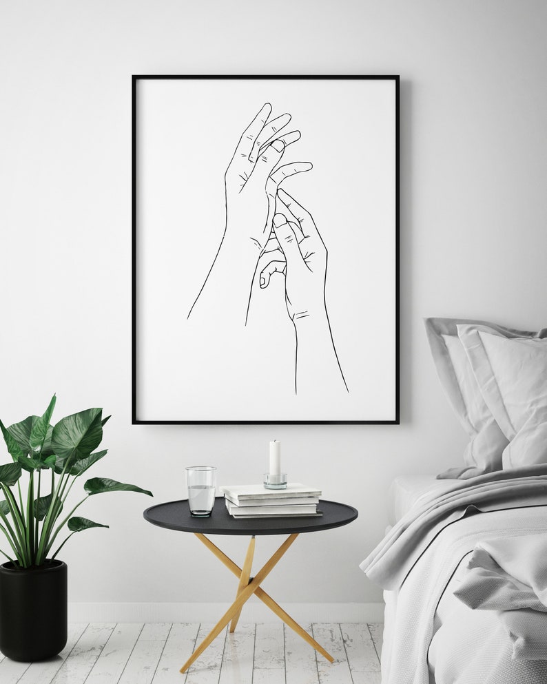 Holding Hands Wall Art Printable Poster Home Decor Touching Etsy