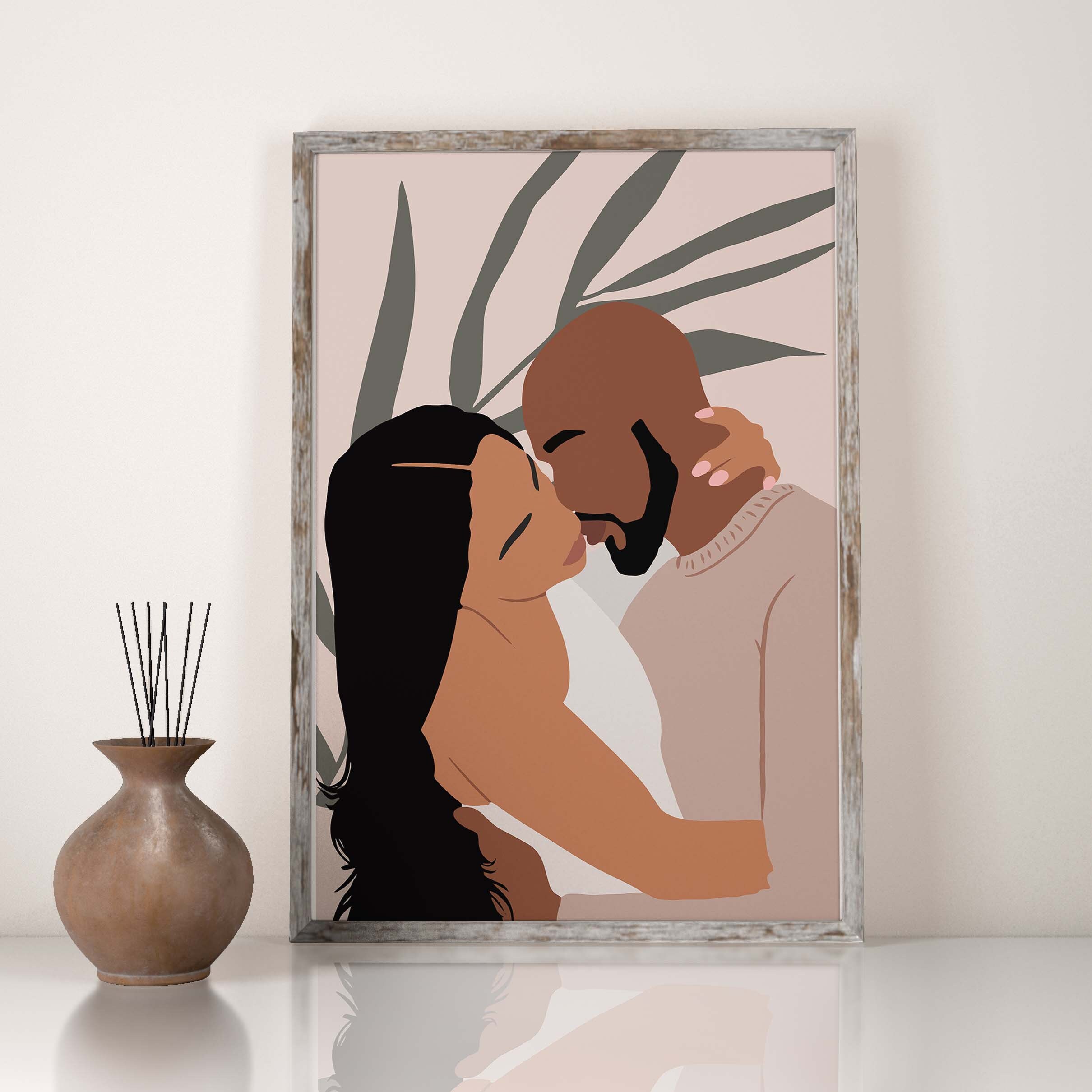 Black Couple Wall Art Art INSTANT DOWNLOAD Man and Woman Art Etsy 日本