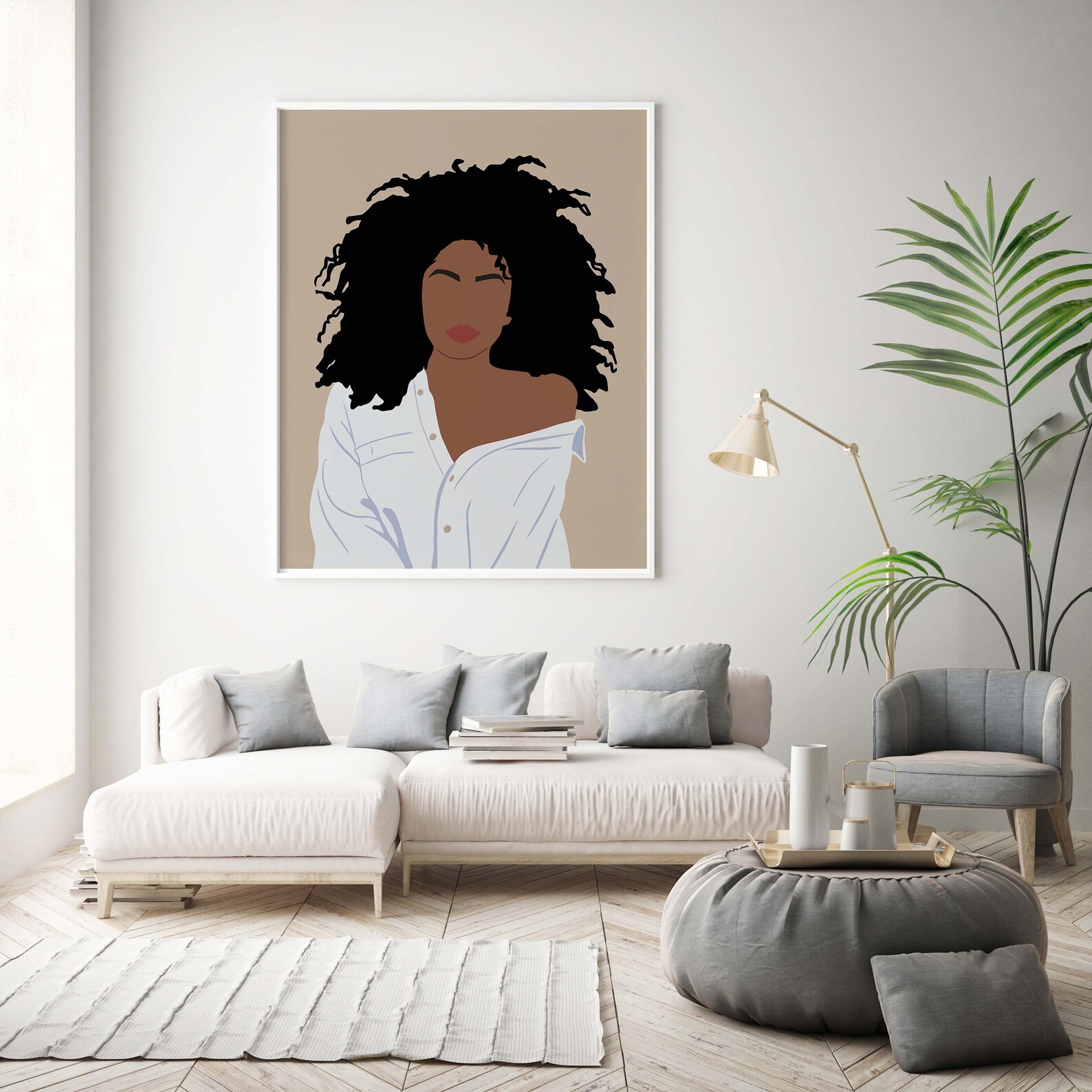 Black Girl With Curly Hair Art INSTANT DOWNLOAD Big Hair Girl - Etsy