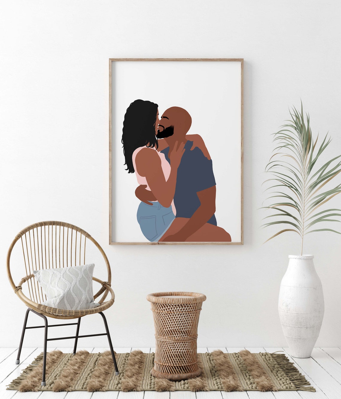 Cute Black Couple Wall Art Art INSTANT DOWNLOAD Man and Woman Etsy