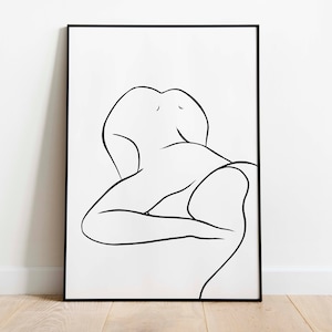 Set of 3 Nude Women Line Art INSTANT DOWNLOAD Erotic Art Print Nude